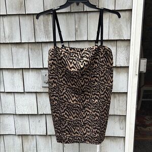 Reformation Black and Tan Mini Dress